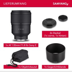 Samyang AF 135mm f/1.8 FE valovoimainen teleobjektiivi Sony E, Full-frame & APS-C, alumiinirunko, sääsuojaus
