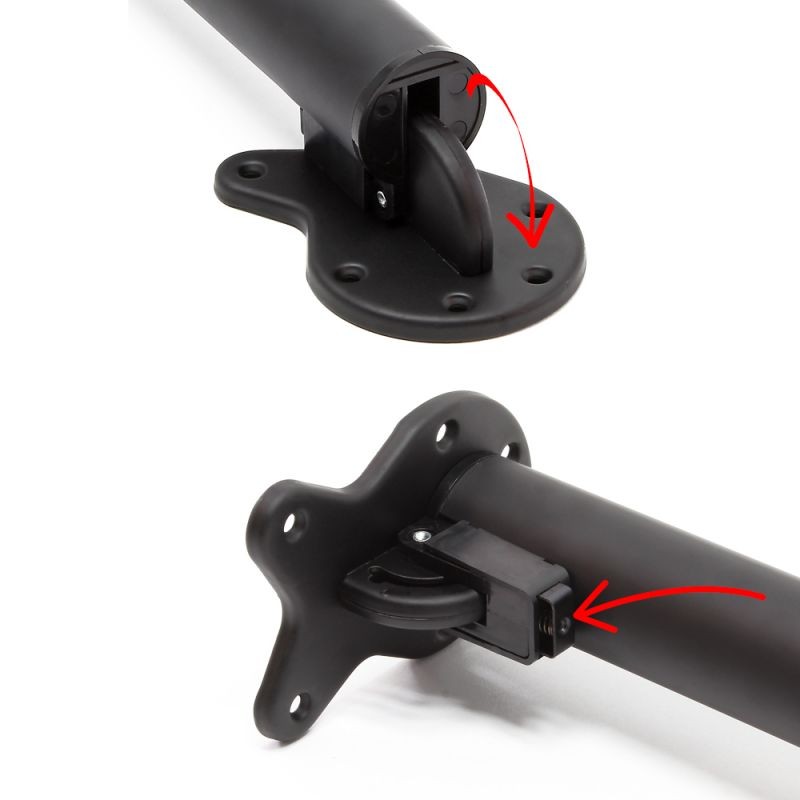 Säädettävät pöydänjalat seinäkiinnitykseen, 4 kpl, 700-1100 mm, Ø 60 mm, musta, ruostumaton teräs, 200 kg