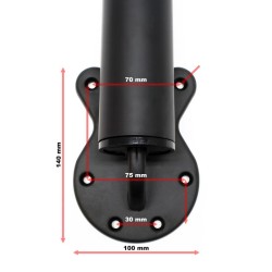 Säädettävät pöydänjalat seinäkiinnitykseen, 4 kpl, 700-1100 mm, Ø 60 mm, musta, ruostumaton teräs, 200 kg