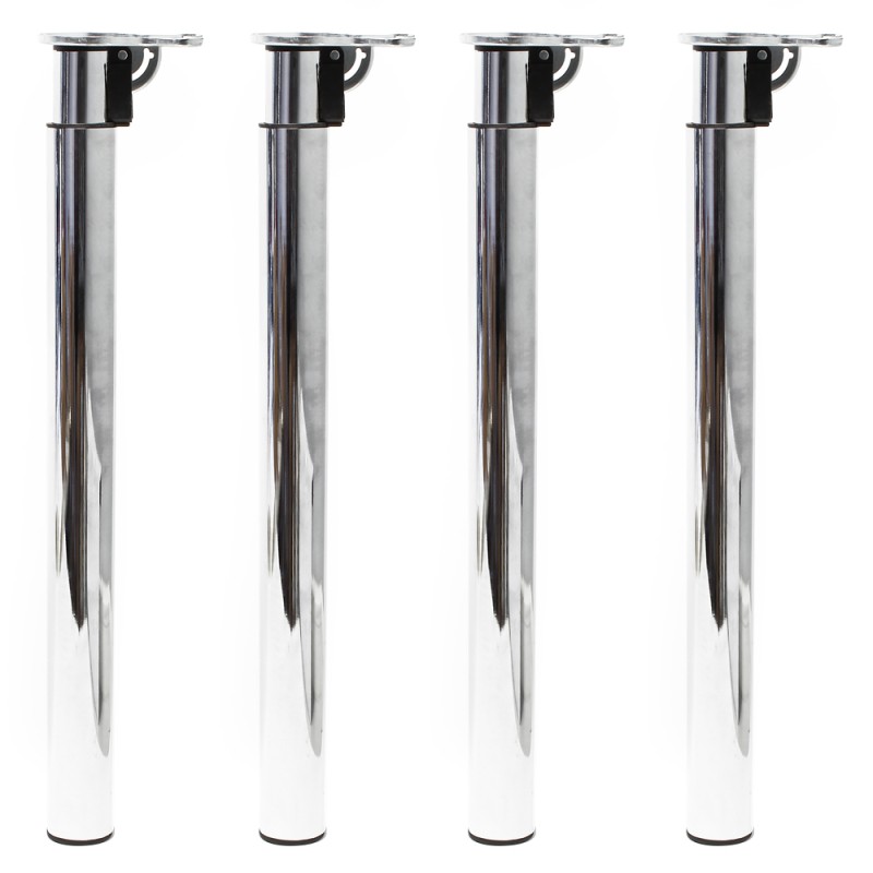 Pöydänjalat 4 kpl, korkeussäädettävät 70-110 cm, kromi, ruostumaton teräs