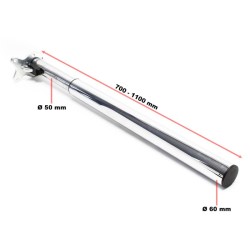 Pöydänjalat 4 kpl, korkeussäädettävät 70-110 cm, kromi, ruostumaton teräs