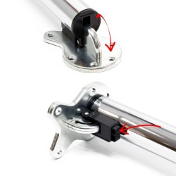 Pöydänjalat 4 kpl, korkeussäädettävät 70-110 cm, kromi, ruostumaton teräs