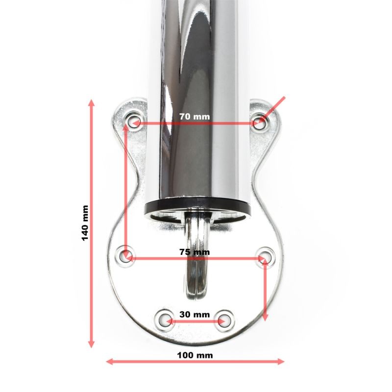 Pöydänjalat 4 kpl, korkeussäädettävät 70-110 cm, kromi, ruostumaton teräs