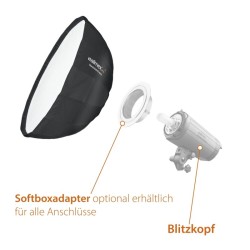 Walimex pro Studio Line Beauty Dish Softbox 85 x 40 cm QA85, kenno, diffuusorit, kantolaukku