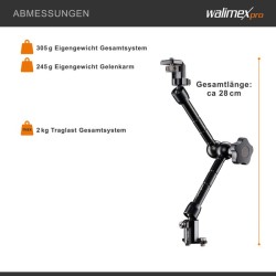 Walimex pro Magic 28 -nivelvarsisetti pyörimissuojalla, 28 cm, musta, alumiini