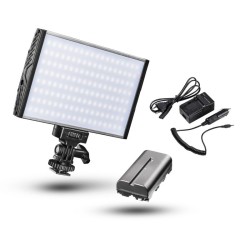 Walimex pro LED Niova 150 Bi Color videovalaisinsetti 15 W 3200 5600 K akku ja latauslaite