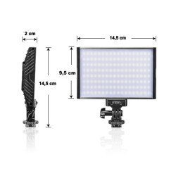 Walimex pro LED Niova 150 Bi Color videovalaisinsetti, 15 W, 3200-5600 K, akku ja latauslaite