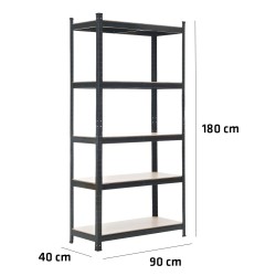 Metallinen säädettävä hyllyjärjestelmä kestävällä rakenteella ja monipuolisilla käyttömahdollisuuksilla