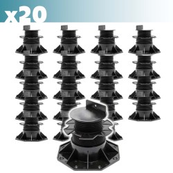 XPOtool Säädettävät terassitukijalat 20 kpl, 60–138 mm, 2700 kg, musta
