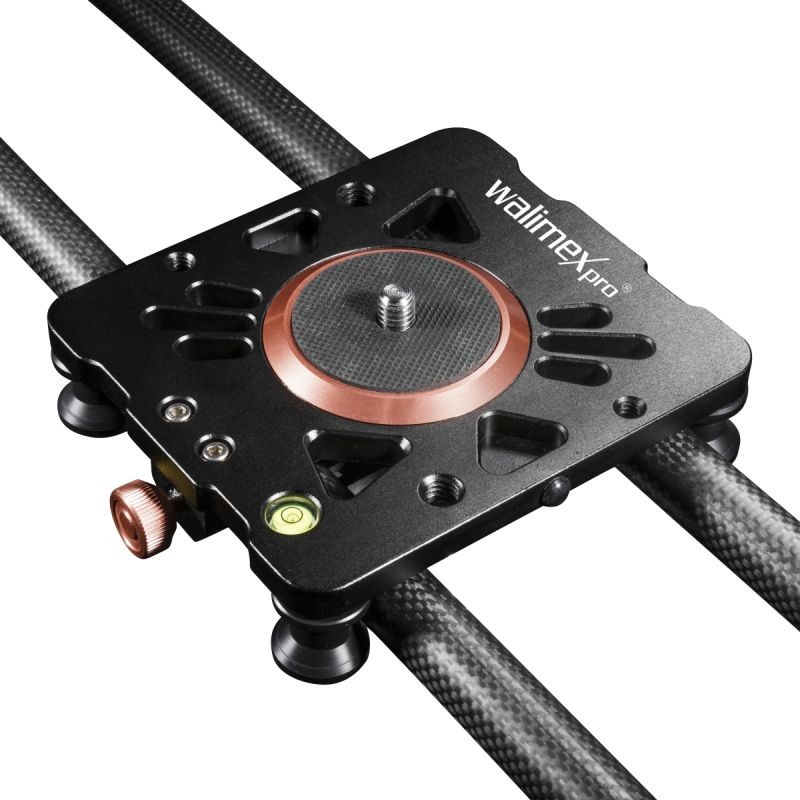 Walimex pro Carbon Video Slider Pro 80 cm - videoslideri, hiilikuitu, vatupassi ja 3/8" -kierre