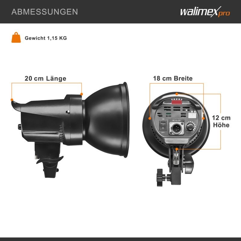 Walimex pro Niova 60 Plus Bi Color LED-studiovalo 60 W, 3200–5600 K, Bowens-kiinnitys