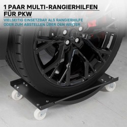 Autojen ja moottoripyörien siirtotelineet, 2 kpl, 900 kg/pari, musta