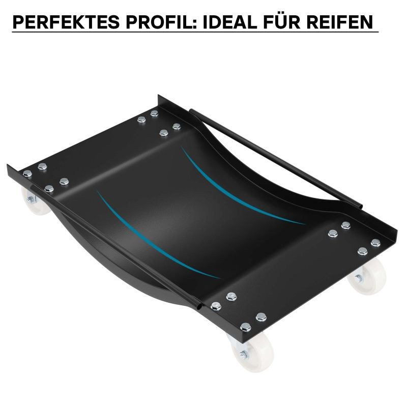Autojen ja moottoripyörien siirtotelineet, 2 kpl, 900 kg/pari, musta