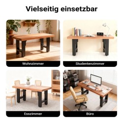 Teräspöytäjalat 2 kpl musta pulverimaalattu 90 x 72 cm