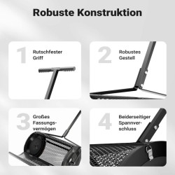 Kompostilevitin 75 l työleveys 60 cm vihreä