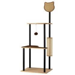 Fudajo kiipeilypuu 48 x 40 x 120 cm 3 tasoa sisal ja teräs beige ja ruskea