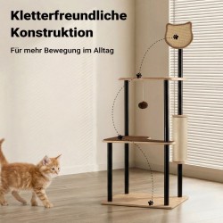 Fudajo kiipeilypuu 48 x 40 x 120 cm, 3 tasoa, sisal ja teräs, beige ja ruskea