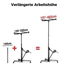 Jatko-osa XXL-levynostimelle 51289, 140 cm, max. 68 kg, musta