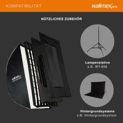 Walimex pro Studio Softbox 60x90 cm 360 kääntyvä kenno maskit ja Bowens adapteri