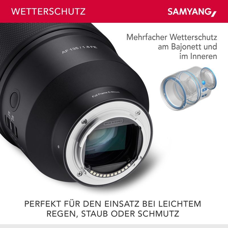 Samyang AF 135mm F1.8 FE teleobjektiivi Sony E / FE + Lens Station