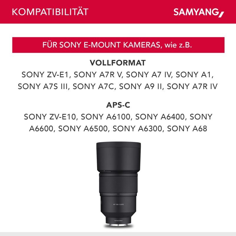 Samyang AF 135mm F1.8 FE teleobjektiivi Sony E / FE + Lens Station