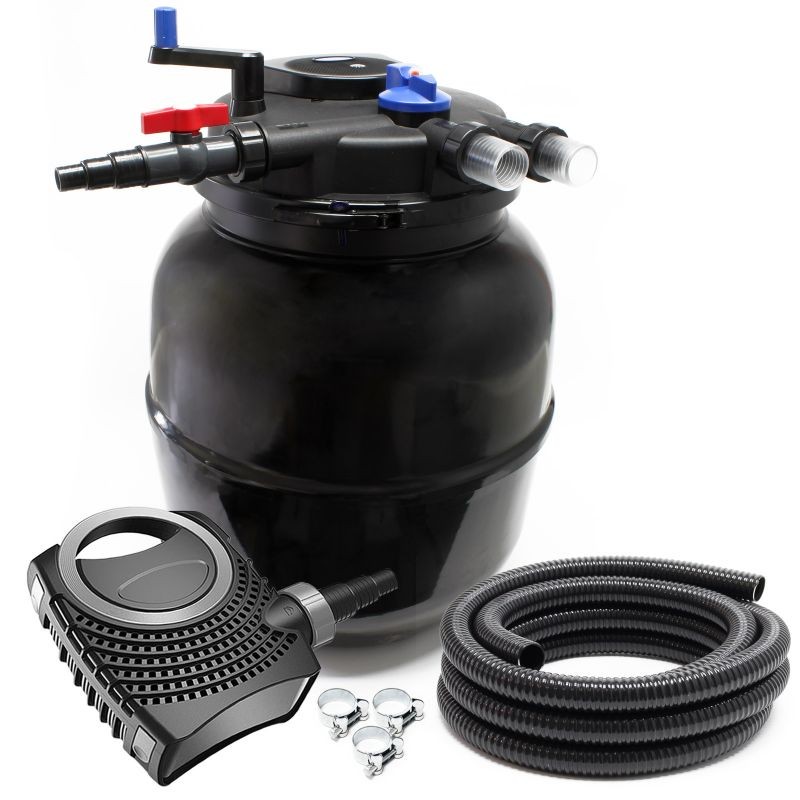 SunSun CPF-50000 painesuodatinsetti, 55W UV-C-puhdistin, NEO10000 SuperECO-pumppu 10000 l/h, 10m letku 38mm