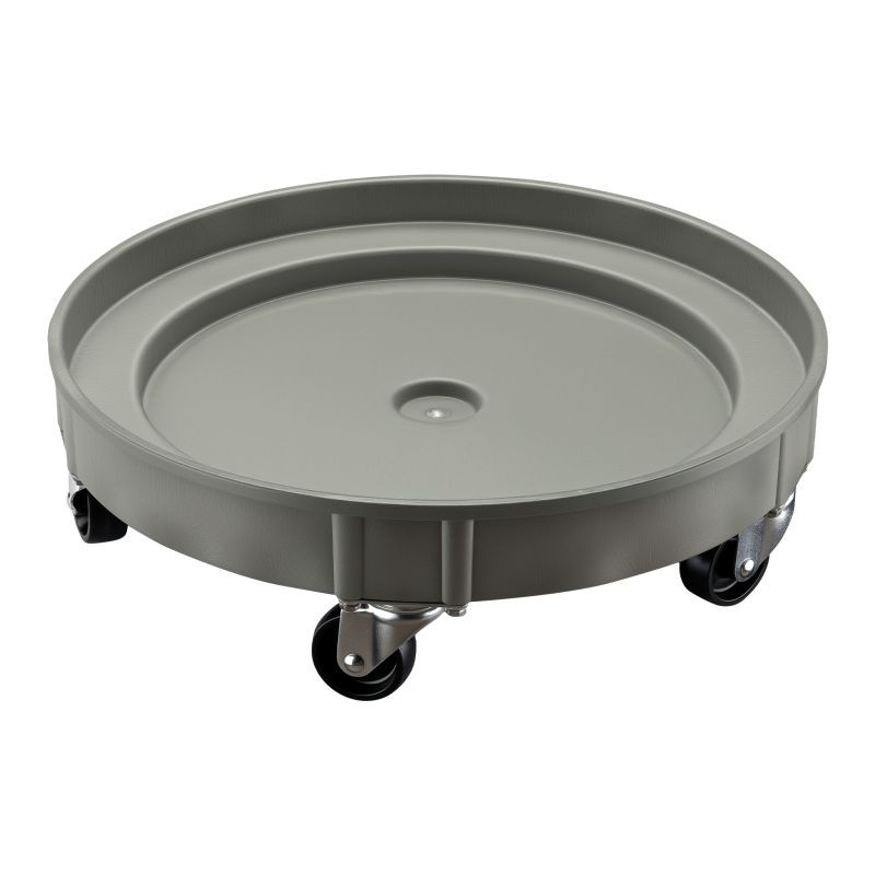 Tynnyrinkuljetin 400 kg, 615 x 615 mm, kääntyvät pyörät, polypropeeni, harmaa