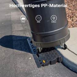 Tynnyrinkuljetin 400 kg, 615 x 615 mm, kääntyvät pyörät, polypropeeni, harmaa