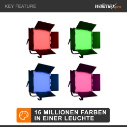 Walimex pro Rainbow LED RGBWW videovalaistussarja, 2x 100 W LED-paneeli ja 2x jalusta, App-ohjaus
