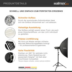 Walimex pro Studio Striplight Softbox 40 x 120 cm, Bowens- ja Elinchrom-adapterit