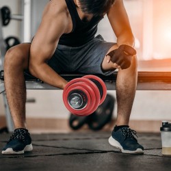 LUXTRI Painosarja 20 kg 2in1 käsipainot ja levytanko, 12 painolevyä, punainen