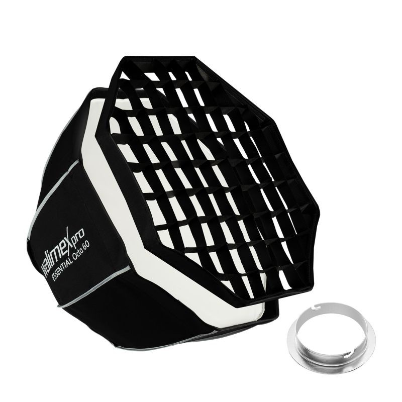 Walimex pro Essential Oktagon-softbox 60 cm, kenno, Bowens- ja Elinchrom-adapterit ja kantolaukku