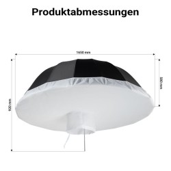 Walimex pro Parabolinen heijastinvarjo ja diffuusorisetti 165 cm, musta/valkoinen