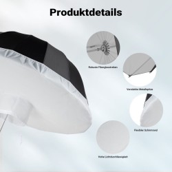 Walimex pro Parabolinen heijastinvarjo ja diffuusorisetti 165 cm, musta/valkoinen