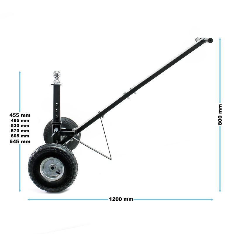 Asuntovaunujen ja perävaunujen siirtolaite, 270 kg, 50 mm kytkentäpallo