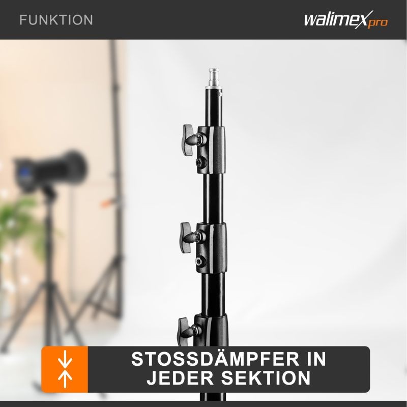 Walimex pro WT-420 valojalka 420 cm, kantavuus 7,5 kg, jousivaimennus