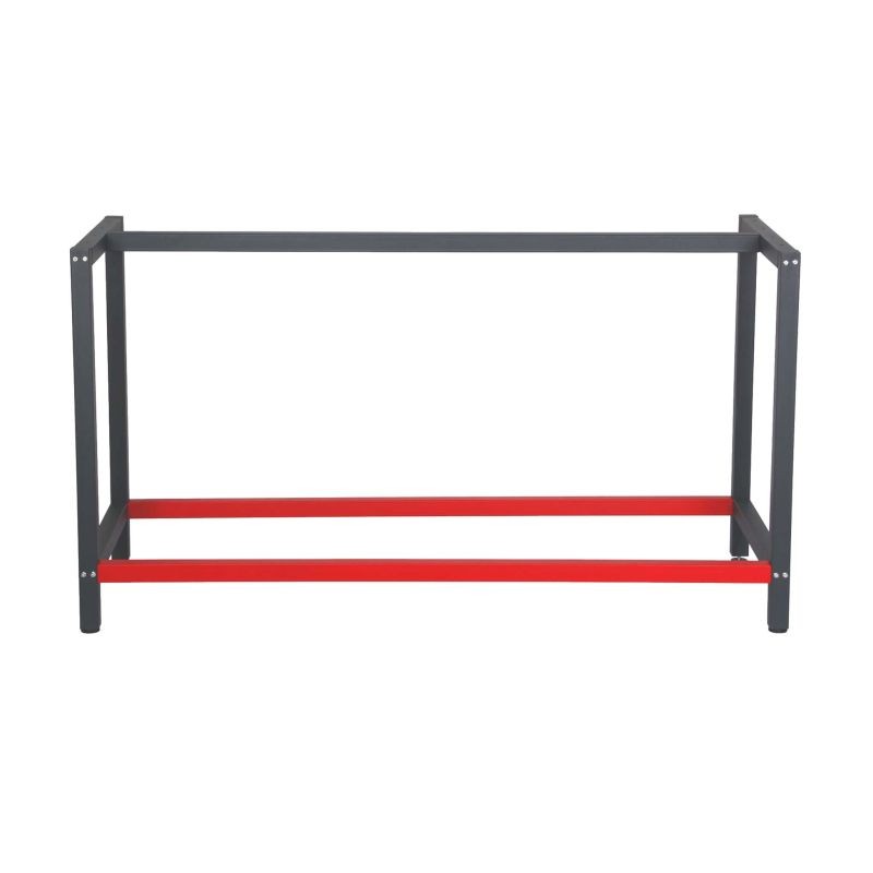 Teräksinen työpöydän runko, 150 x 57 x 81 cm, antrasiitti/punainen, max. 200 kg