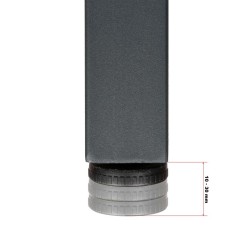 Teräksinen työpöydän runko, 150 x 57 x 81 cm, antrasiitti/punainen, max. 200 kg