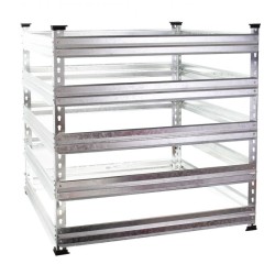 Sinkitty metallikomposti 120 x 120 x 90 cm 1300 l hopea