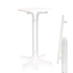 Toboli kokoontaitettava bistropöytä valkoinen 70 cm korkeus 110 cm