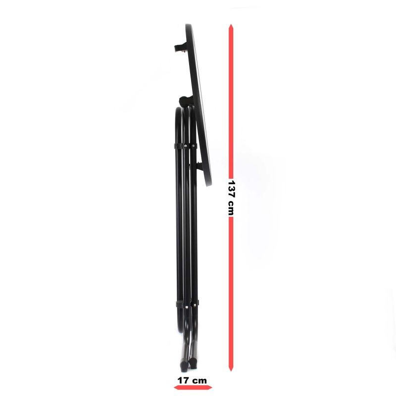 Toboli taitettava bistropöytä, musta, Ø 70 cm, korkeus 110 cm, sisä- ja ulkokäyttöön
