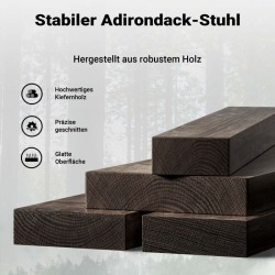 Adirondack-puutarhatuoli mäntypuusta, 89 x 72 x 92,5 cm, 160 kg