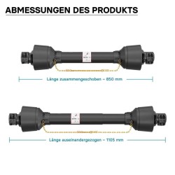 Voimanottokardaani T4 850-935 mm 460 Nm 540 rpm, 40 kW 1000 rpm, 34,9 mm 6 hammas