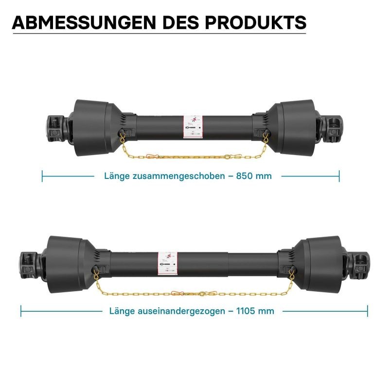 Voimanottokardaani T4 850-935 mm 460 Nm 540 rpm, 40 kW 1000 rpm, 34,9 mm 6 hammas