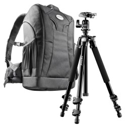 Mantona Scout Trekking 2in1-setti: Trekking-kamerareppu ja Scout-jalusta DSLR- ja järjestelmäkameroille