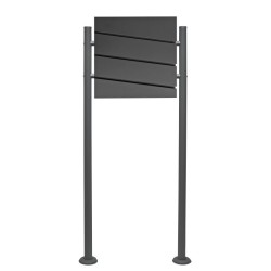 Designer V16 postilaatikkosetti jalustalla, antrasiitti, 370 x 105 x 370 mm, jauhemaalattu teräs