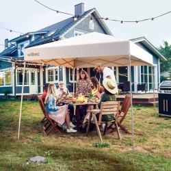 Kokoontaitettava paviljonki 250 x 250 x 264 cm, valkoinen, vedenpitävä, UV-suoja 50+