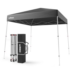 Kokoontaitettava paviljonki 250 x 250 x 264 cm harmaa vedenpitävä UV suoja 50