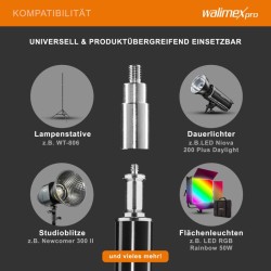 Walimex pro puomi valojalustalle 70 183 cm kantavuus 5 kg 16 mm kiinnike