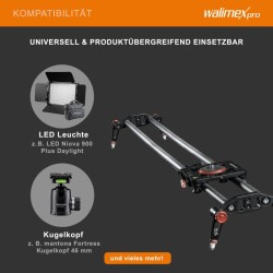 Walimex pro Carbon Video Slider Pro 100 cm videoslideri, hiilikuitu, 3/8" -kierre